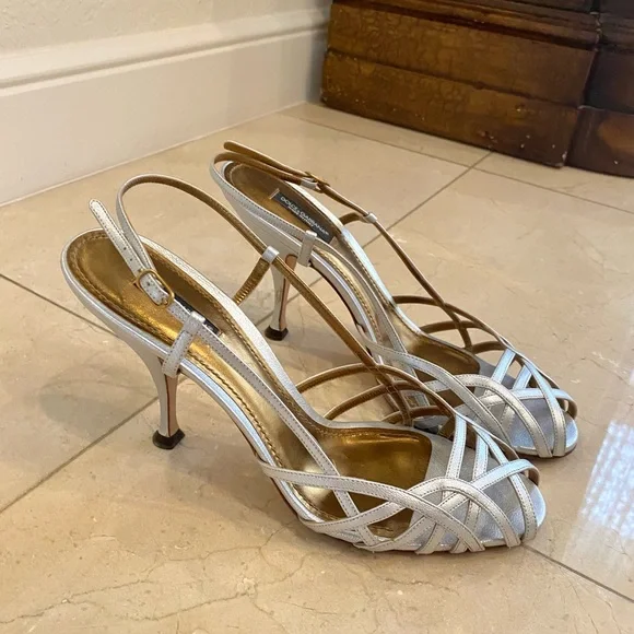 Dolce & Gabbana Silver Strappy Sandals - Picture 3 of 4